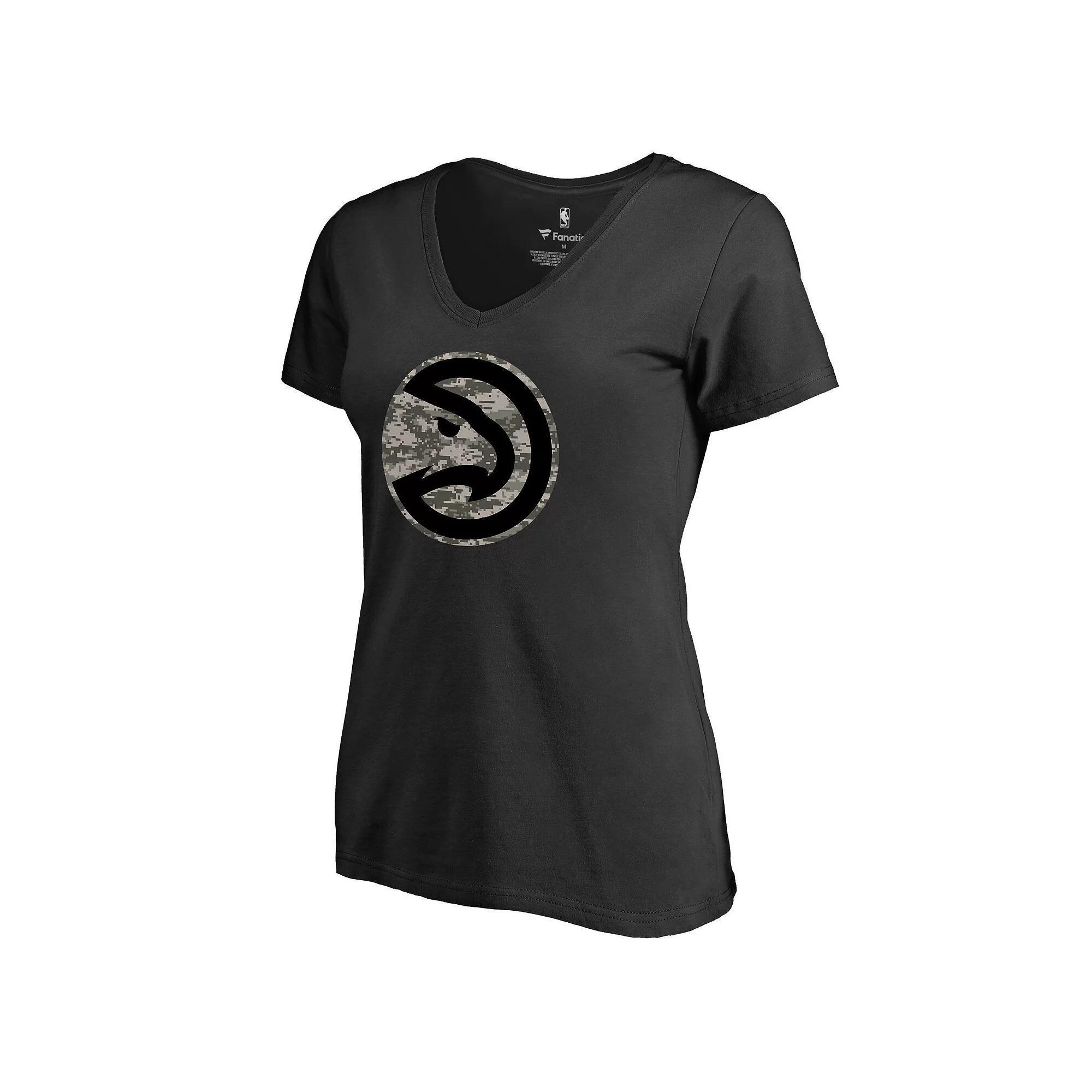 Women's Fanatics Branded Navy Atlanta Braves X-Ray V-Neck T-Shirt, Size: Small, Blue Product Image