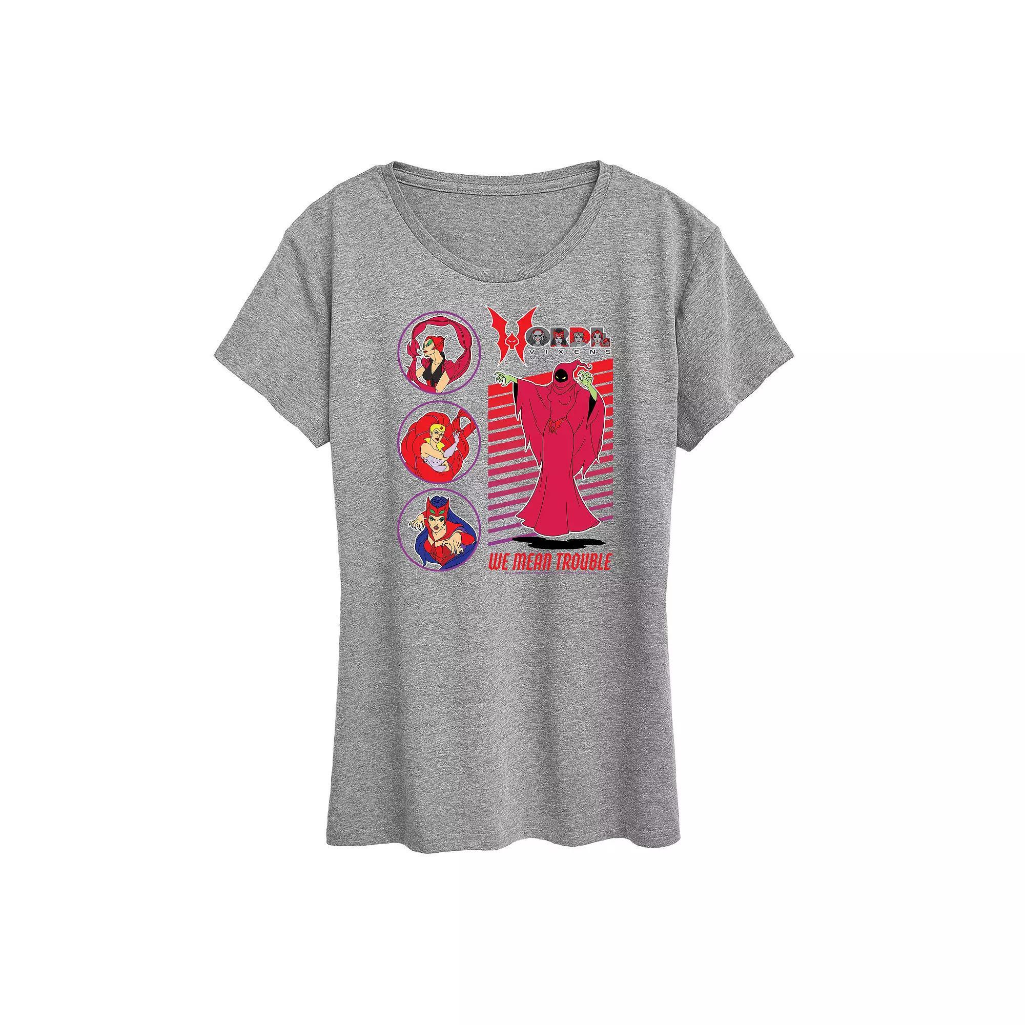 Women's She-Ra Horde Vixens Graphic Tee, Girl's, Size: Large, Grey Gray Product Image