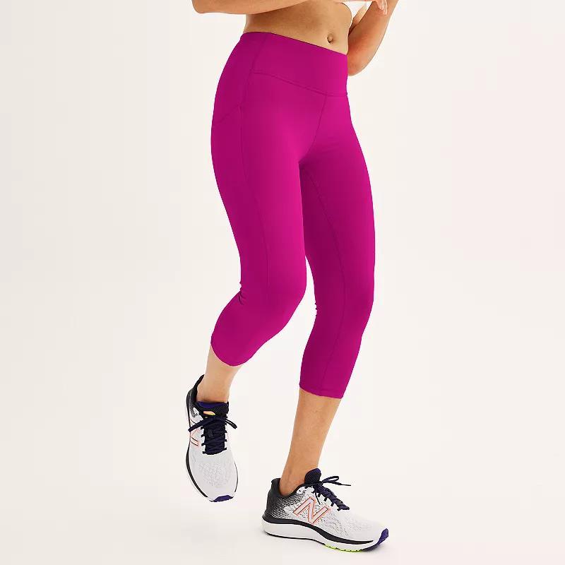 Women's Tek Gear® Ultrastretch Pocket High-Waisted Capri Leggings, Size: Medium, Blue Romance Product Image