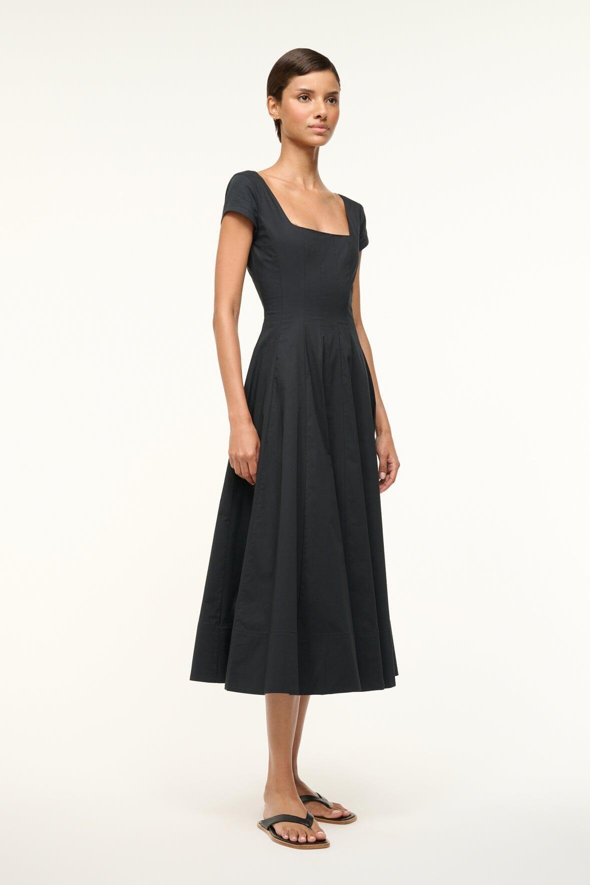 SHORT SLEEVE WELLS DRESS | BLACK Product Image