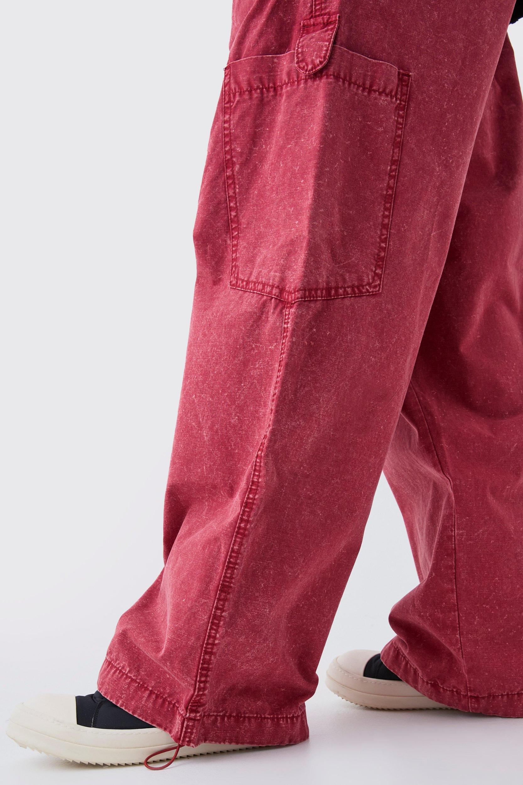 Elasticated Waist Super Baggy Oil Wash Cargo Pants | boohooMAN USA Product Image
