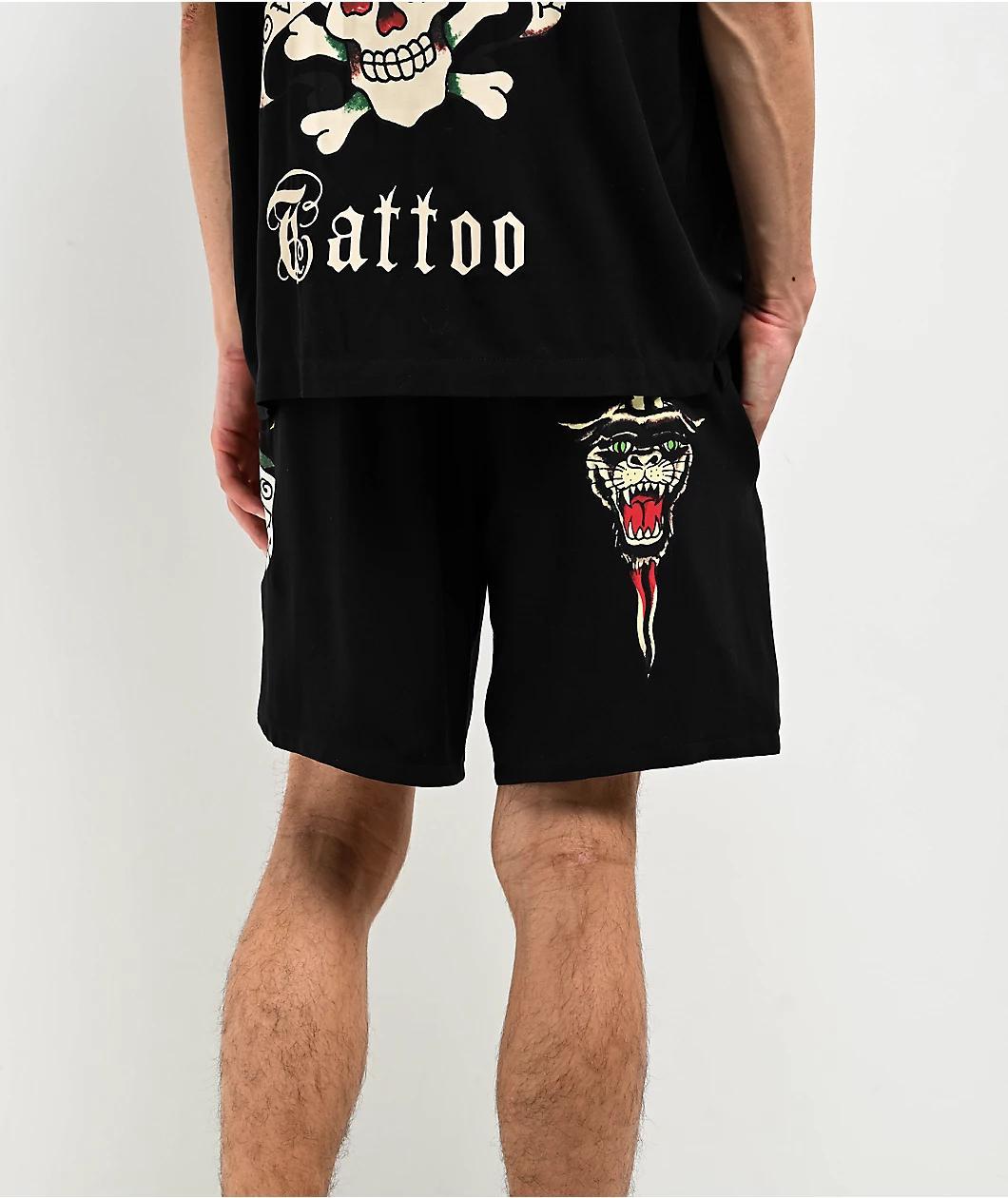 Ed Hardy Love Kills Slowly Black Walk Shorts Product Image