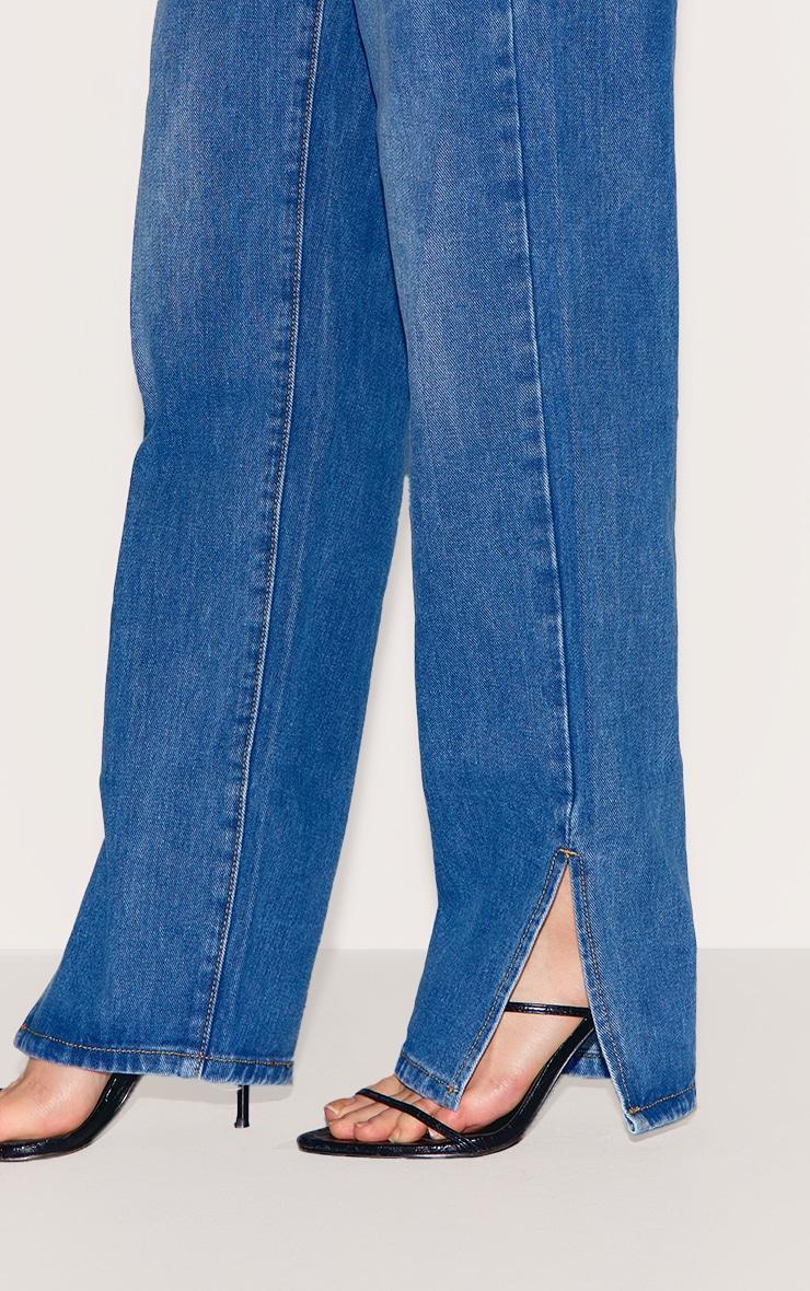 Mid Blue Wash L30 Denim Split Hem Jeans Product Image
