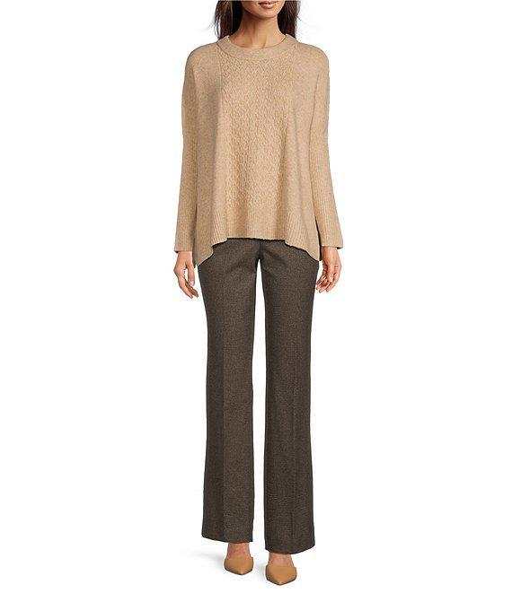 Calvin Klein Cable Knit Crew Neck Long Sleeve Poncho Product Image