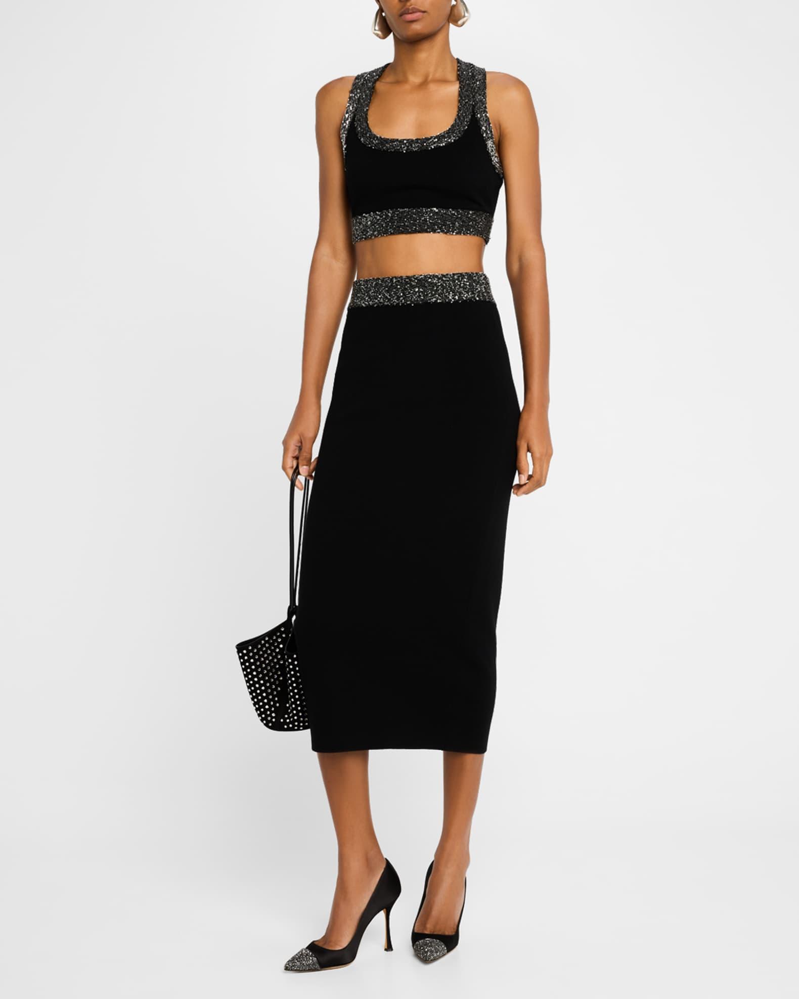 Jane Embellished Knit Midi Skirt Product Image