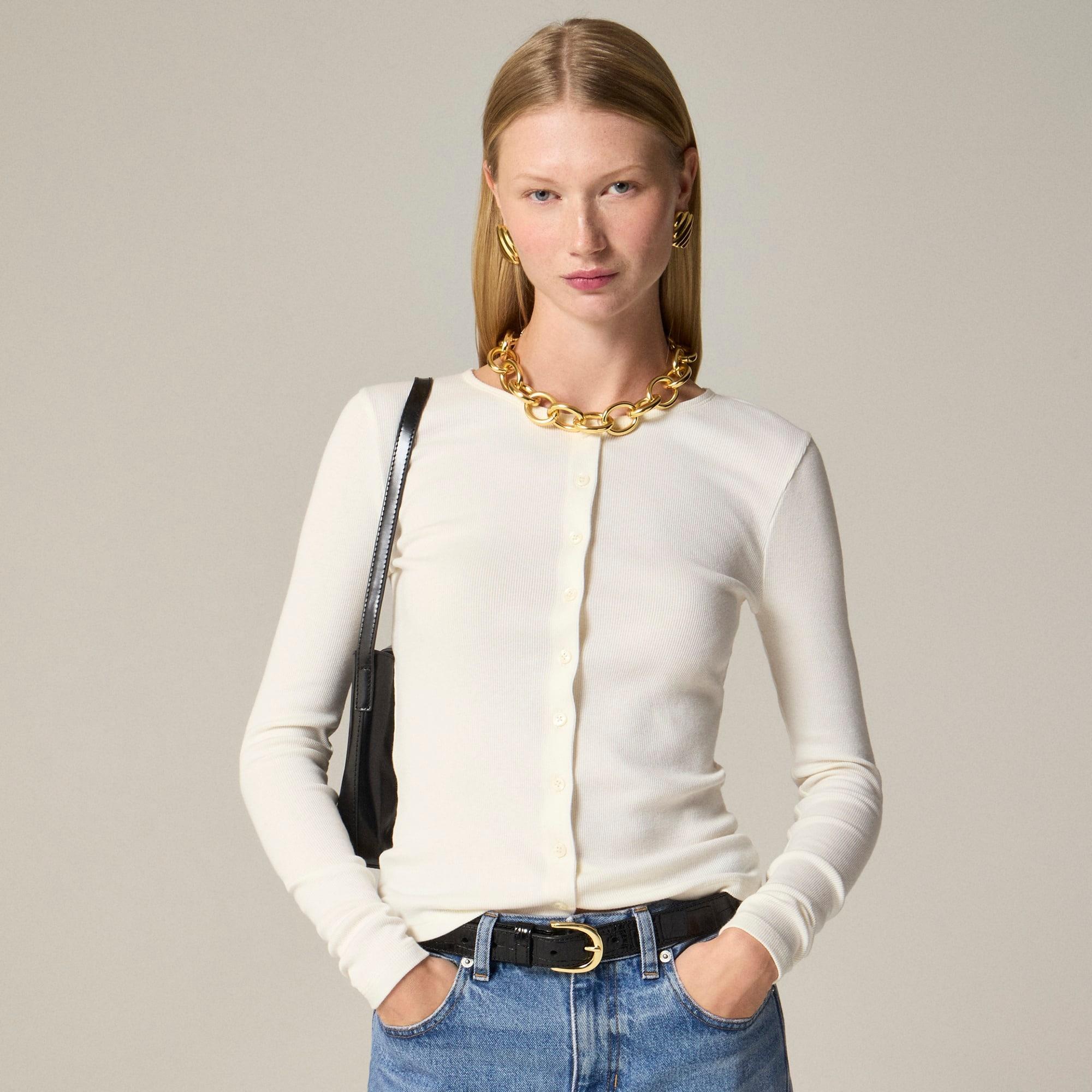 Fine rib cardigan Product Image