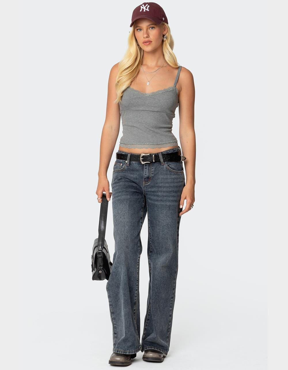 EDIKTED Mireille Lacey Tank Top Product Image