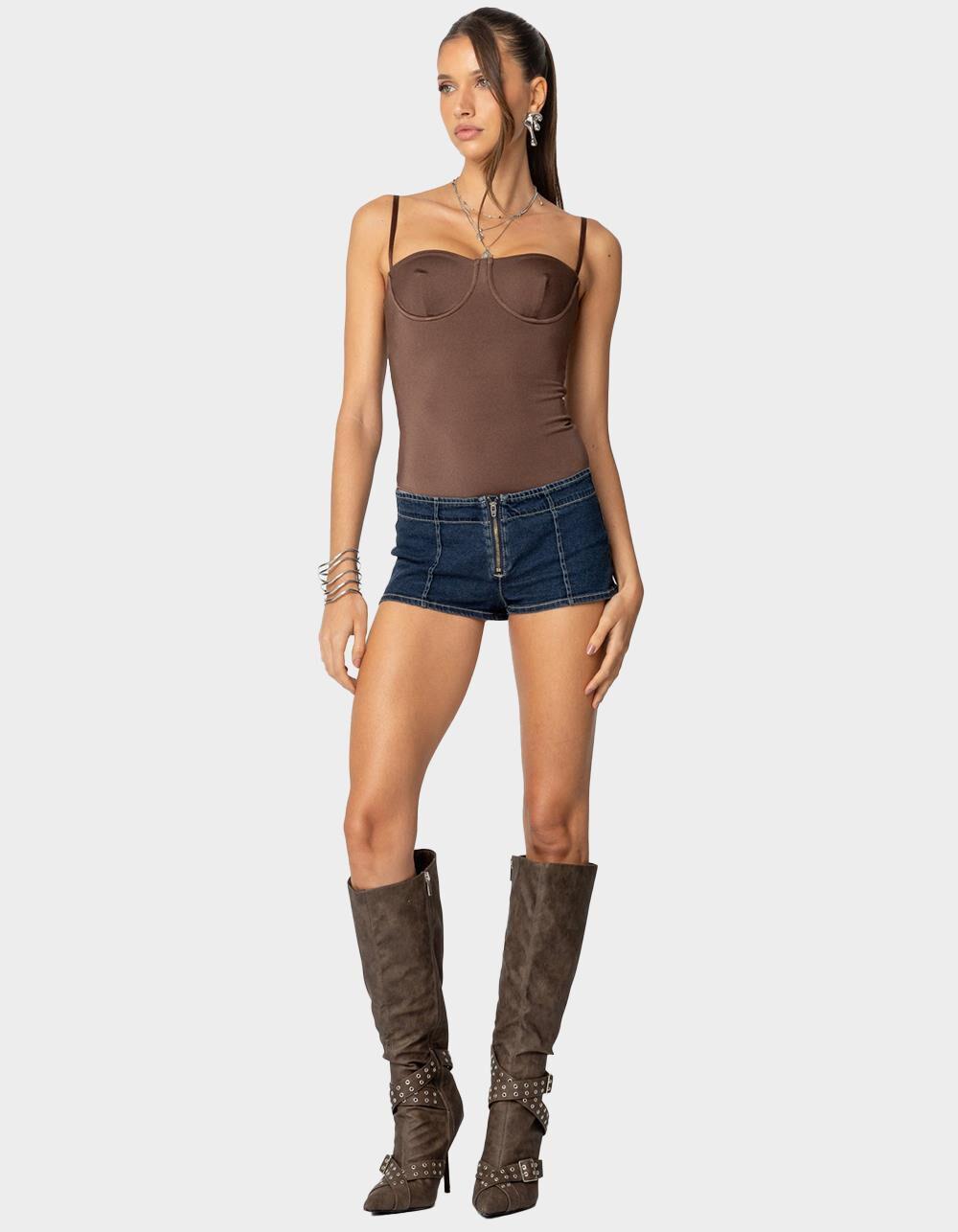 EDIKTED Laurel Shiny Cupped Bodysuit Product Image