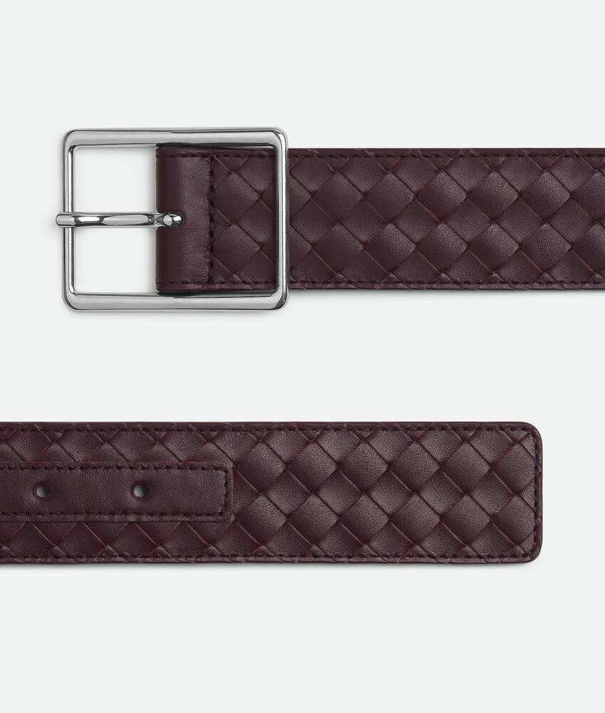 Men's Intrecciato Piccolo Belt in Dark barolo Product Image