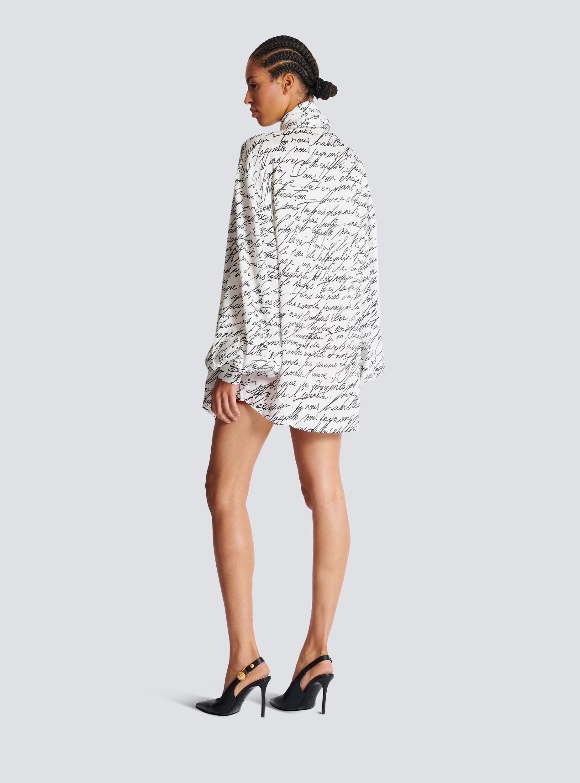 Pussy-bow shirt with "Love Letter" print Product Image
