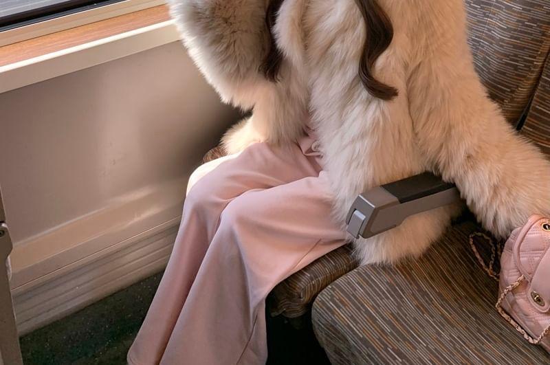 Open-Front Faux-Fur Coat Product Image