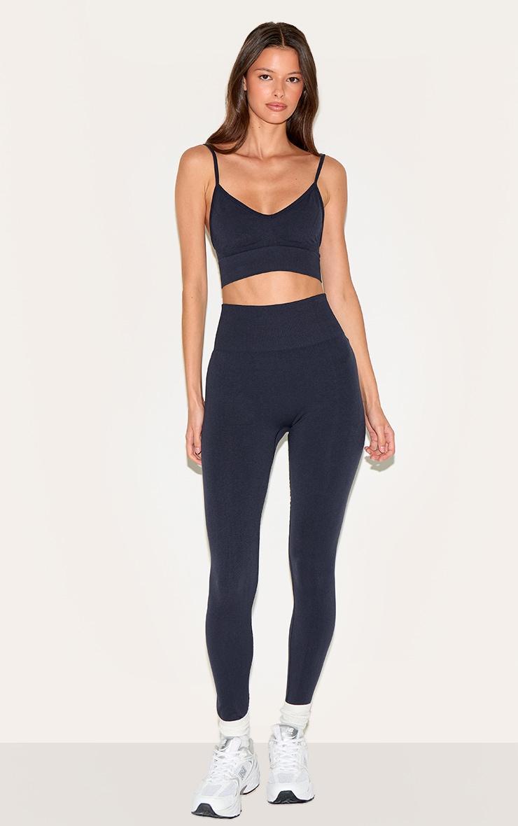 Midnight Blue Seamless Soft Touch Sports Bra Product Image