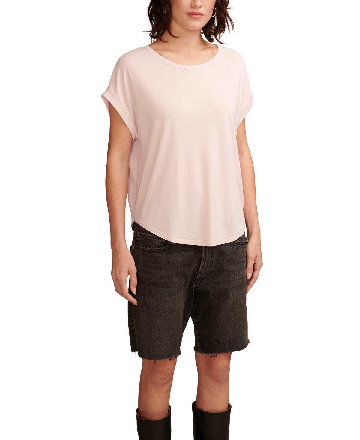 Lucky Brand Short Sleeve Sandwash Dolman Tee (Shell ) Women's Clothing Product Image
