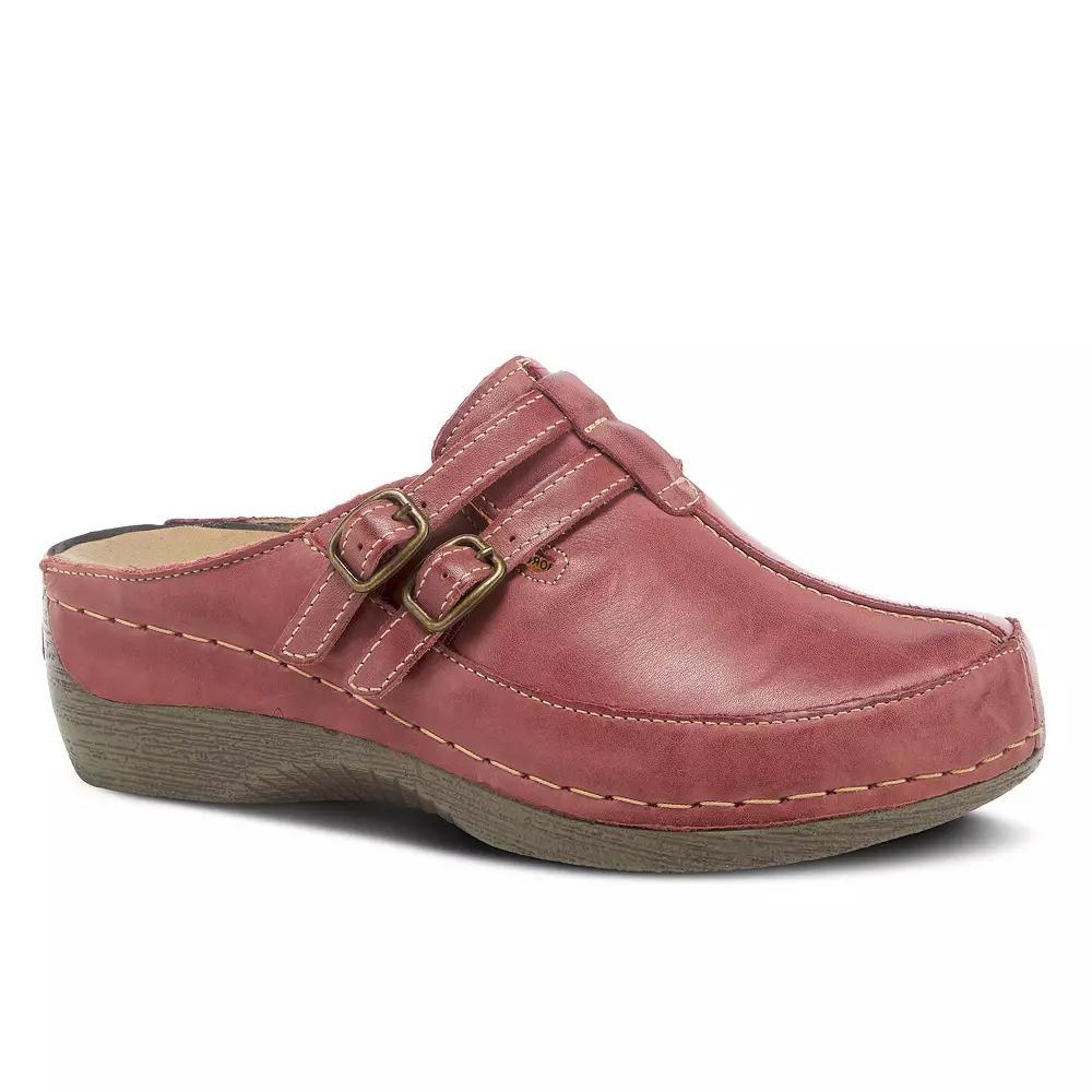 Spring Step Happy Women's Leather Clogs, Size: 39, Red Product Image