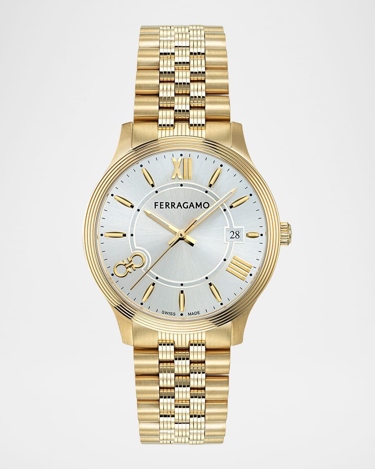 Mens Ferragamo Duo IP Yellow Gold Bracelet Watch, 40mm Product Image