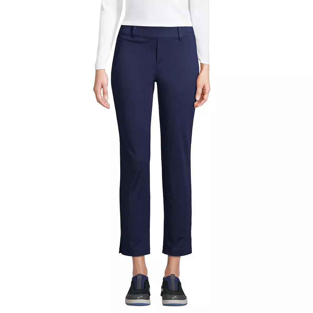 Women's Lands' End Flex Mid Rise Pull On Crop Pants, Size: XL, Deep  Blue Product Image
