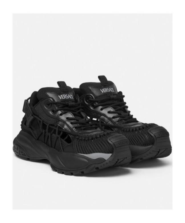 VERSACE Mens Black Mercury M_vs_01 Mesh Low-top Trainers Product Image