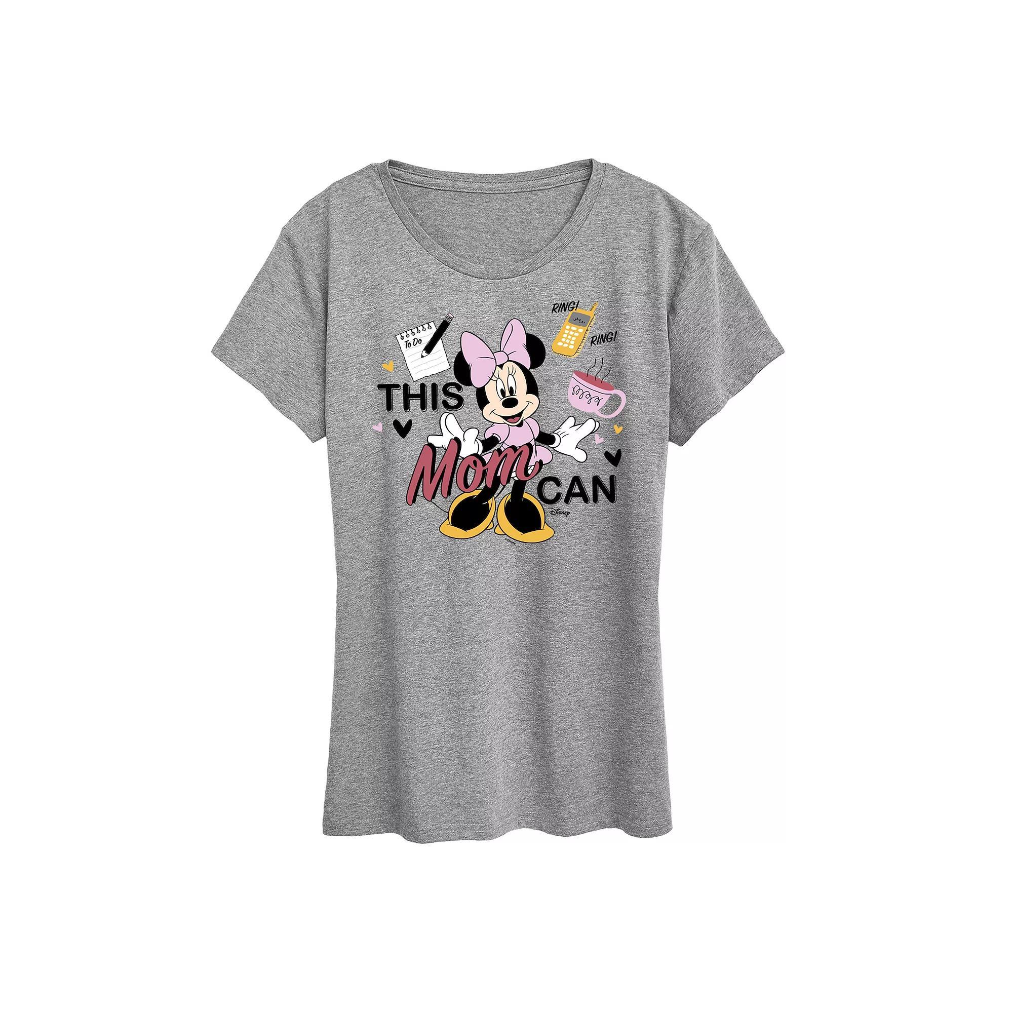 Disneys Minnie Mouse Womens This Mom Can Graphic Tee Product Image