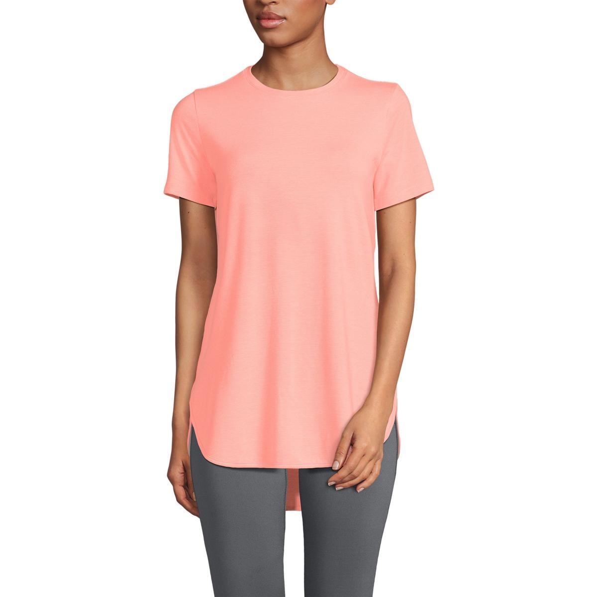 Women's Lands' End Moisture-Wicking UPF 50 Tunic, Size: XS, Black Pinstripe Product Image