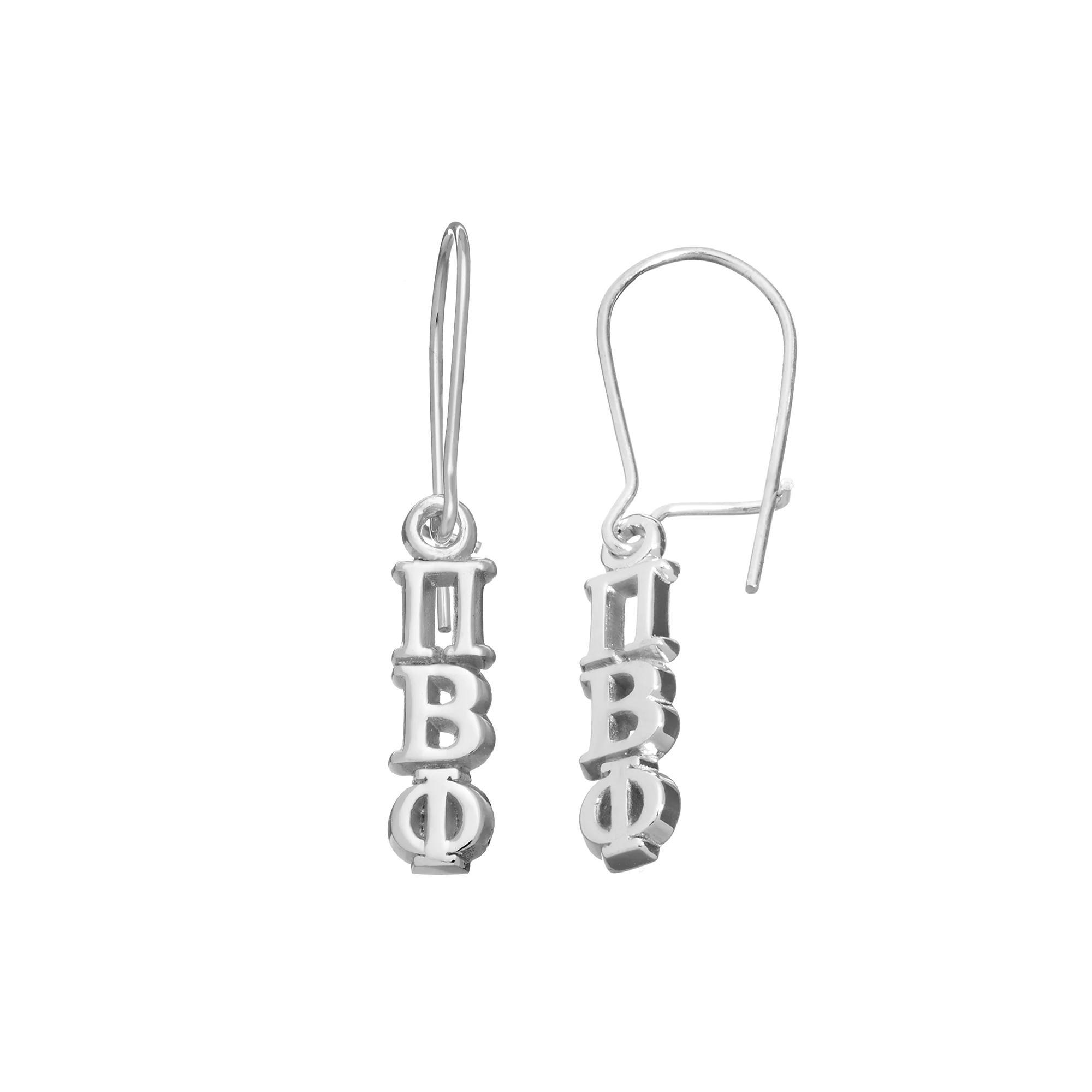LogoArt Pi Beta Phi Sorority Drop Earrings, Women's, Grey Product Image