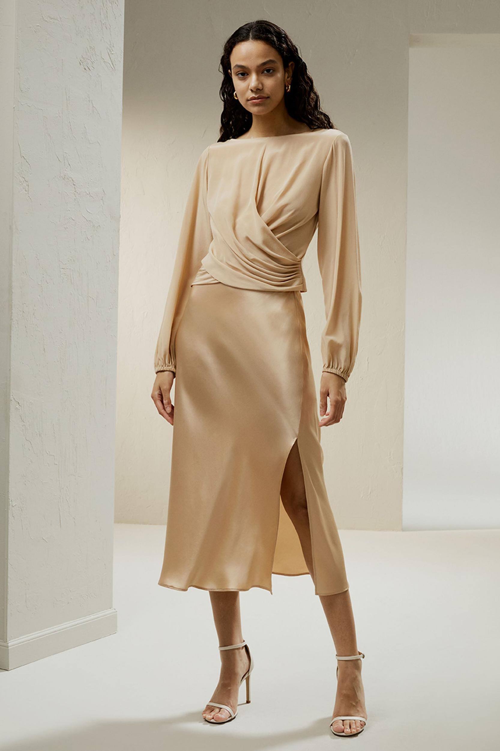Minimalist Aesthetic Silk Poppy Skirt Product Image