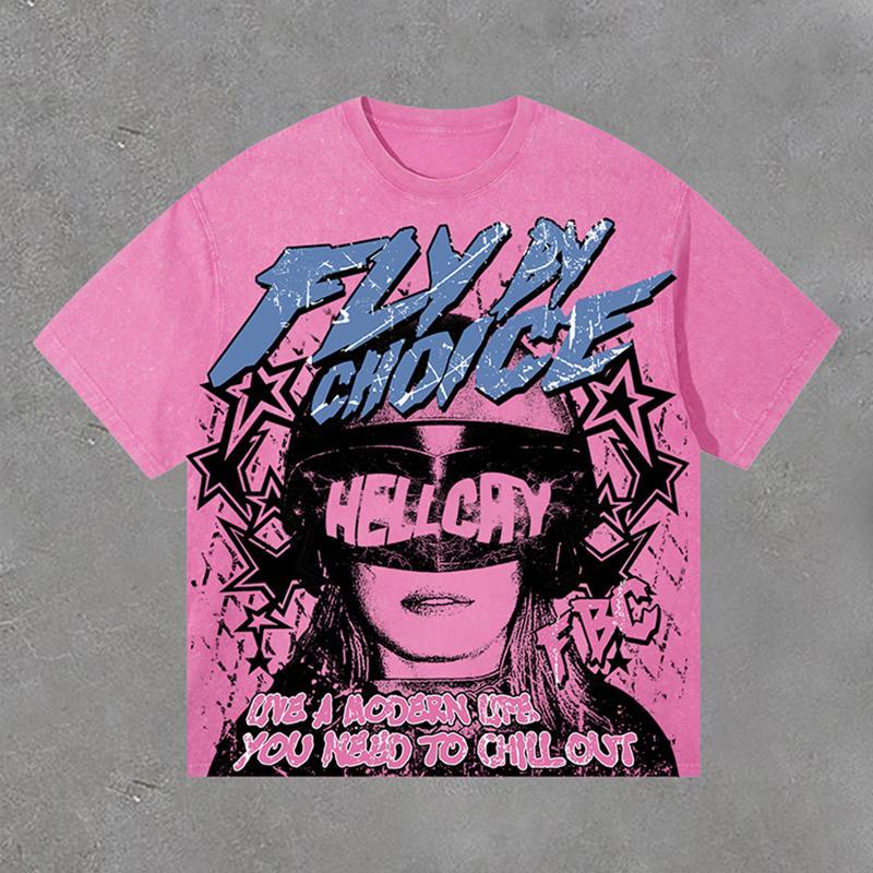 Fly By Choice Graphic Print Acid Washed T-Shirt Product Image