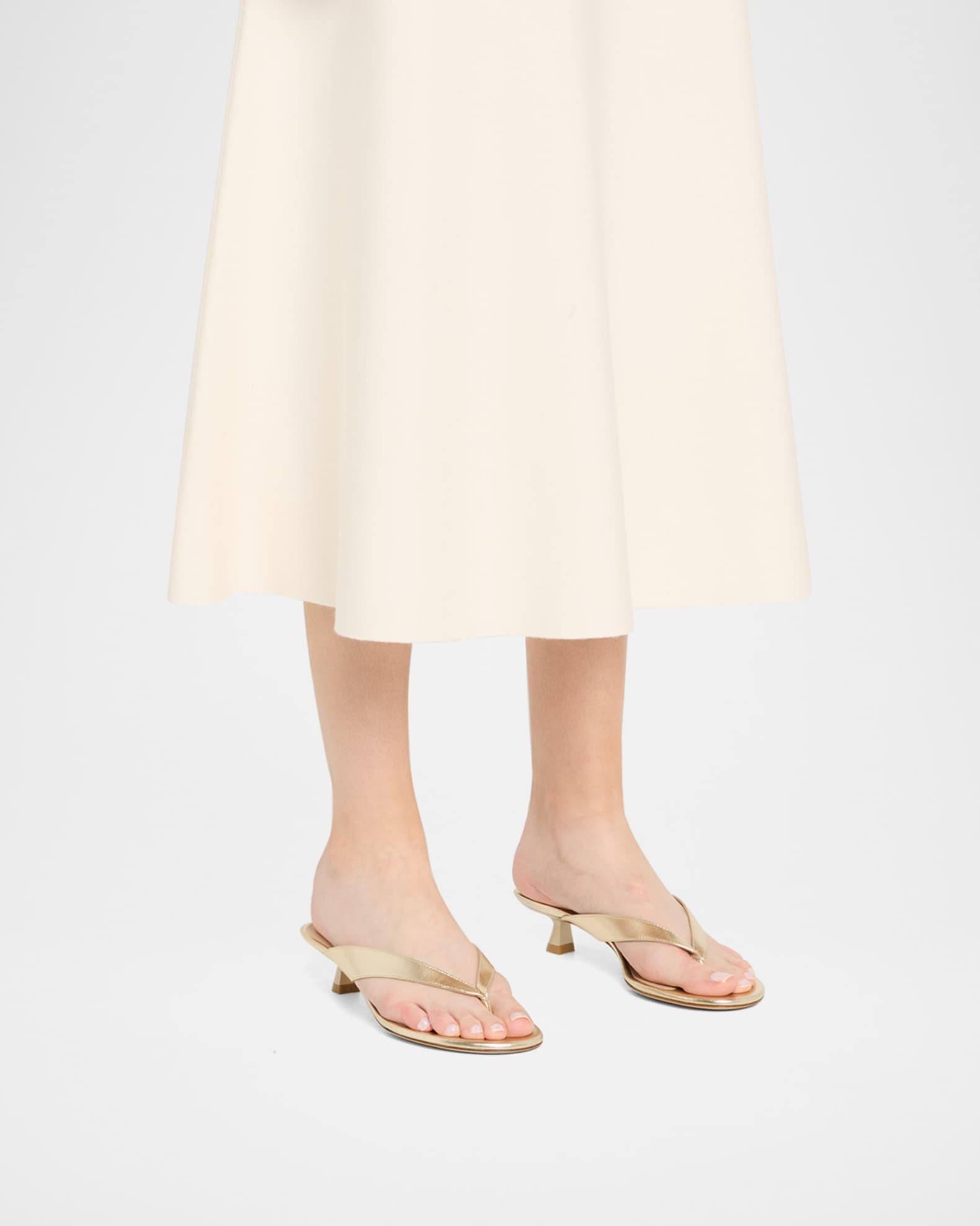 Rio Metallic Kitten-Heel Thong Sandals Product Image