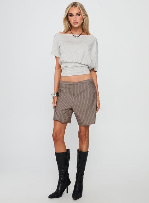 Sarun Short Pinstripe Brown Product Image