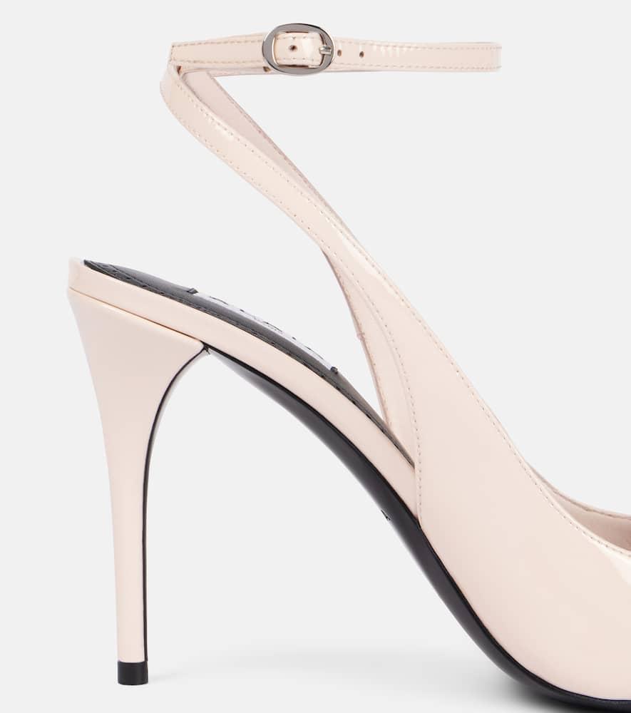 ALAÏA Patent Leather Slingback Pumps In Pink Product Image