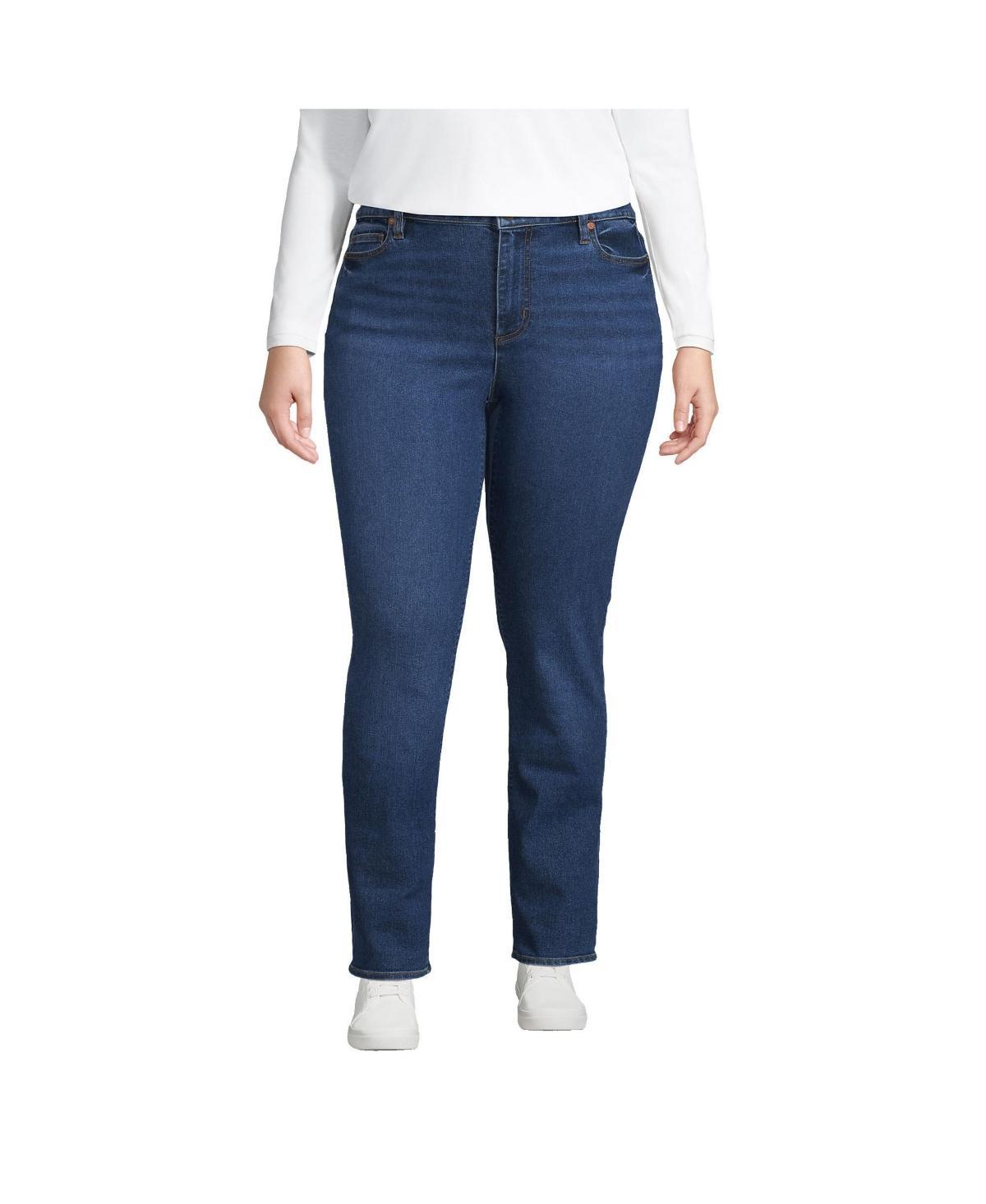 Plus Size Lands End Recover Straight-Leg Jeans, Womens Product Image