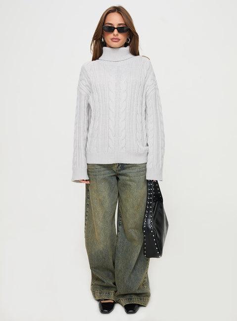 Nyle Knit Sweater Grey Product Image