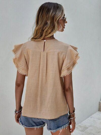 Denise Ruffle Cap Sleeve Top Product Image
