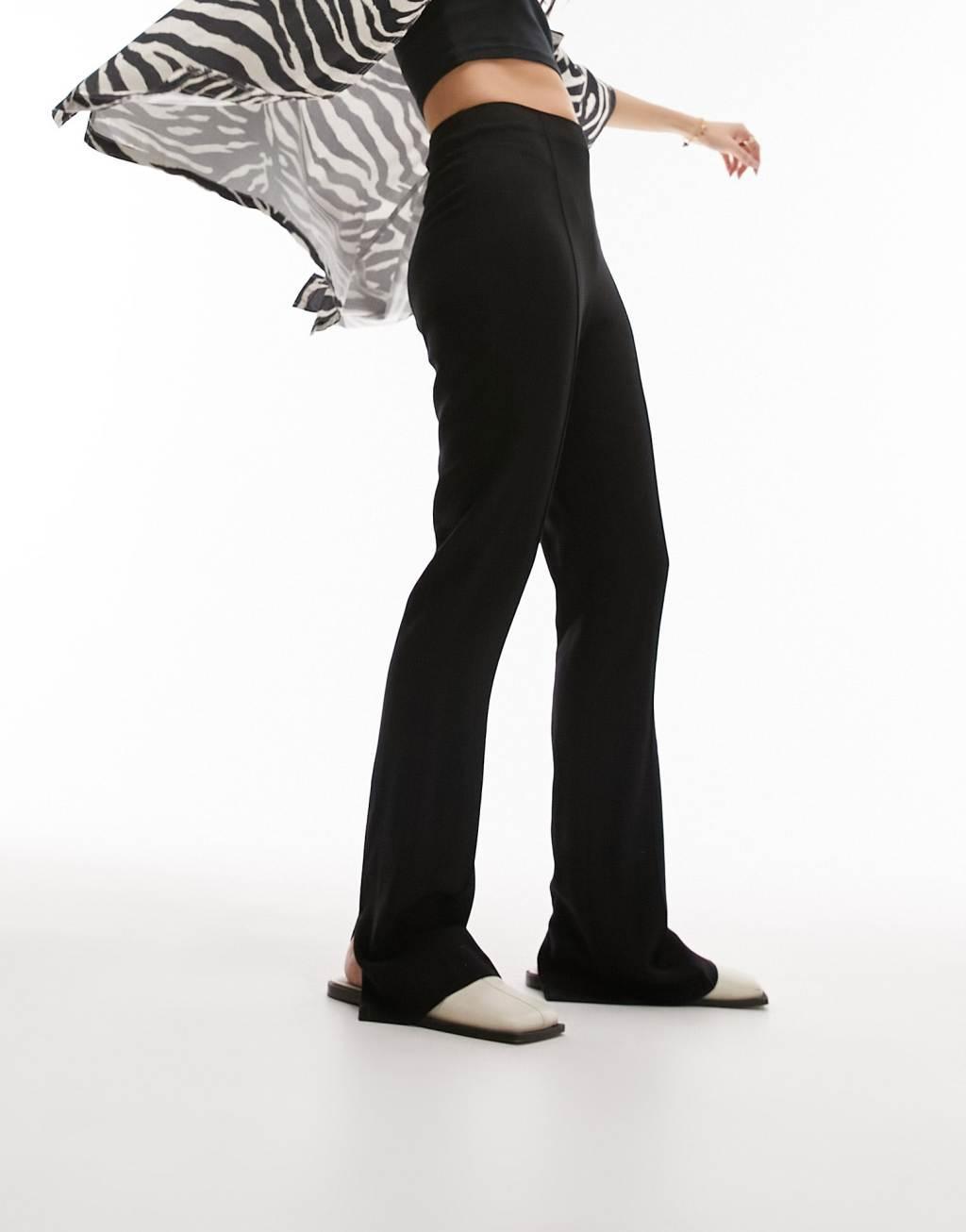 Topshop slim slit back flare pants Product Image