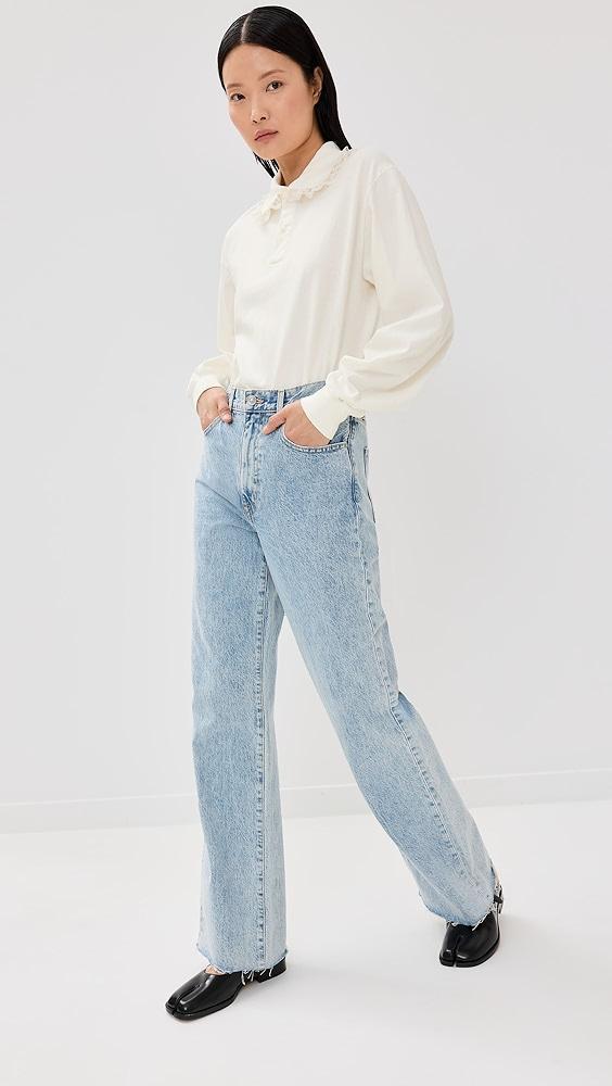 Tanner Fletcher Cletus Lace Trim Long Sleeve Polo | Shopbop Product Image