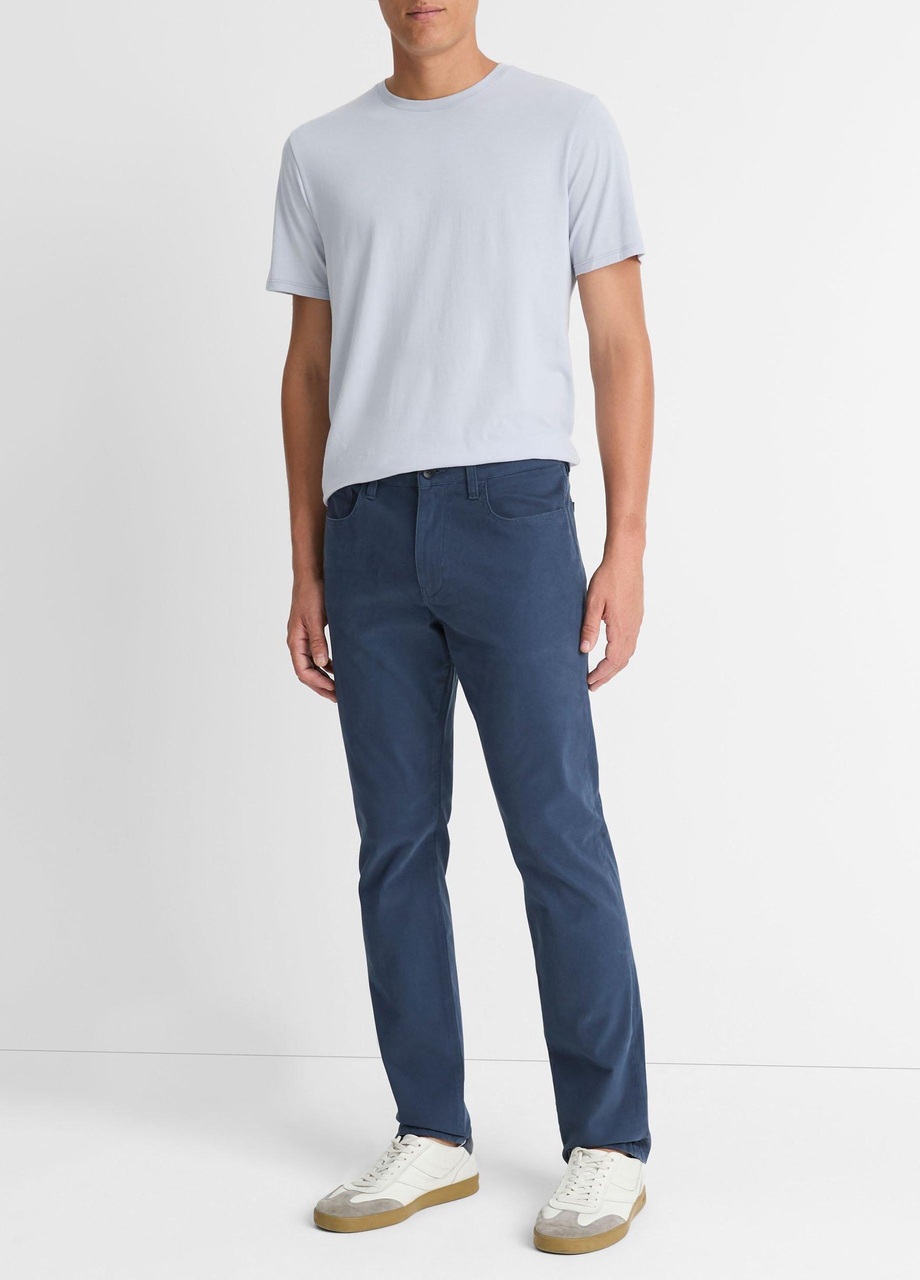 Mens Dylan Slim 5-Pocket Peached Stretch-cotton Pant, Washed Ink, Size 31 Vince Product Image