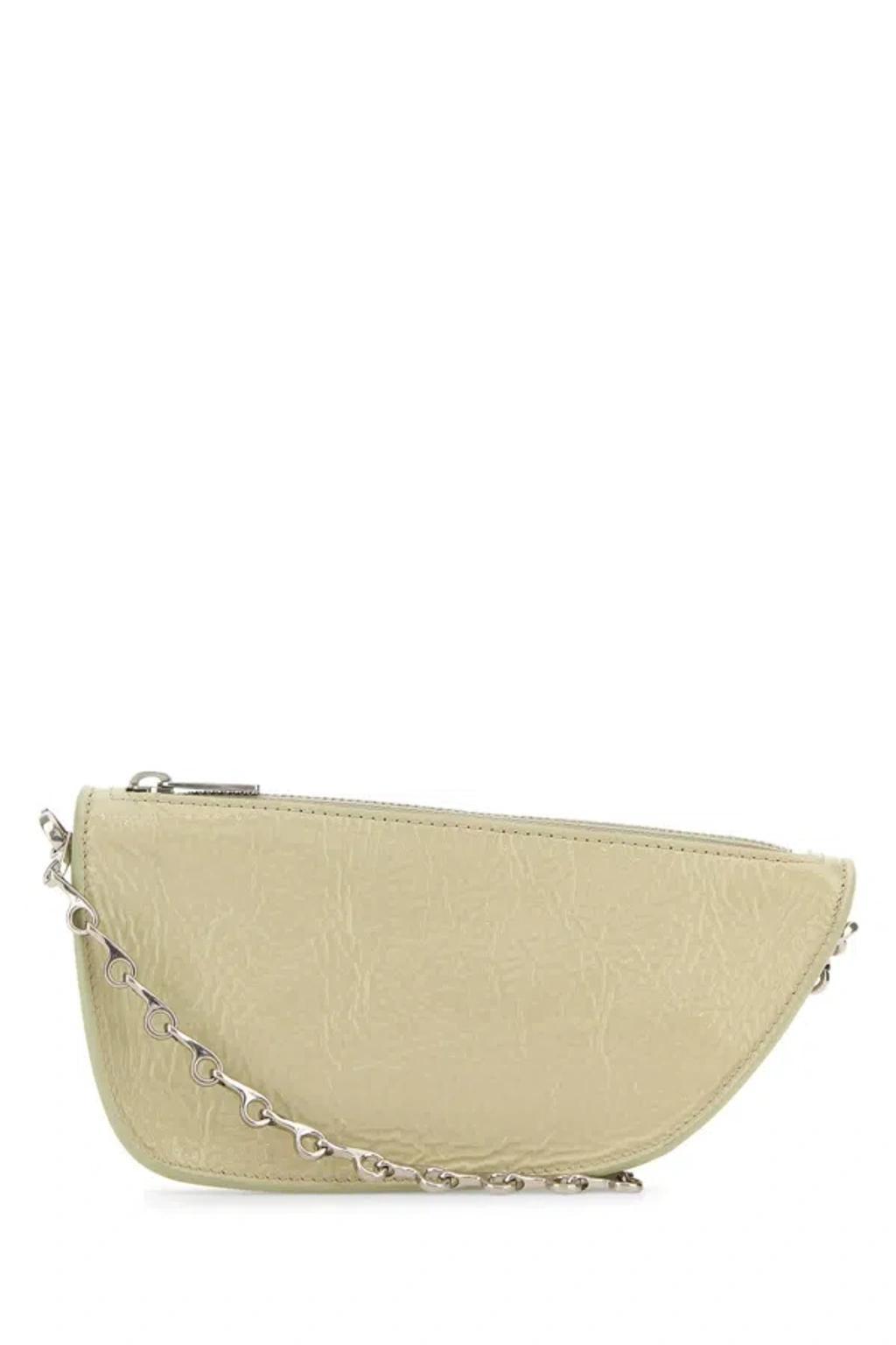 BURBERRY Pastel Green Leather Micro Shield Crossbody Bag Product Image