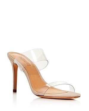 Schutz Womens Ariella Clear Strap High-Heel Slide Sandals Product Image