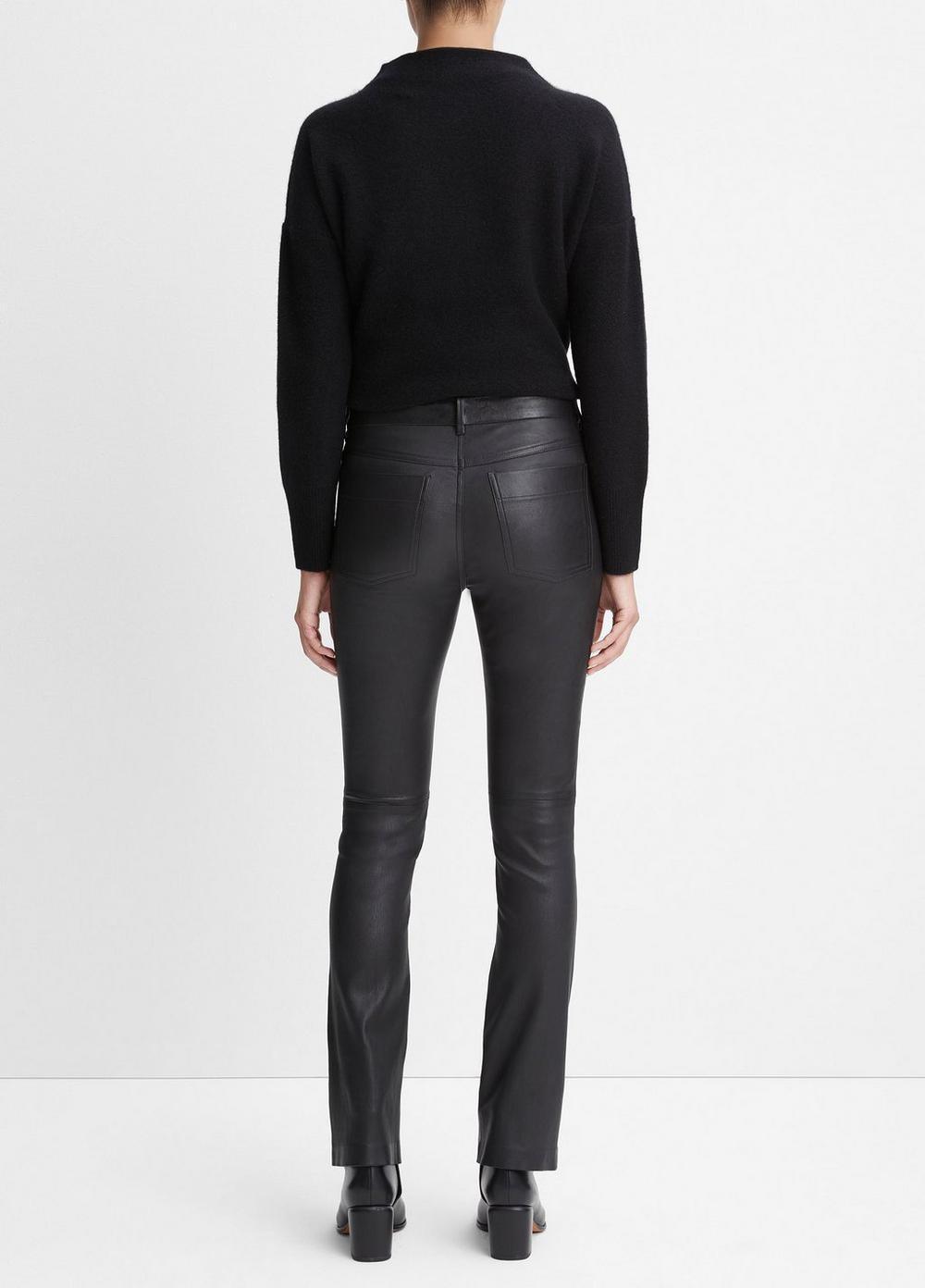 Womens Stretch Leather Boot-Cut Pant, Black, Size 0 Vince Product Image