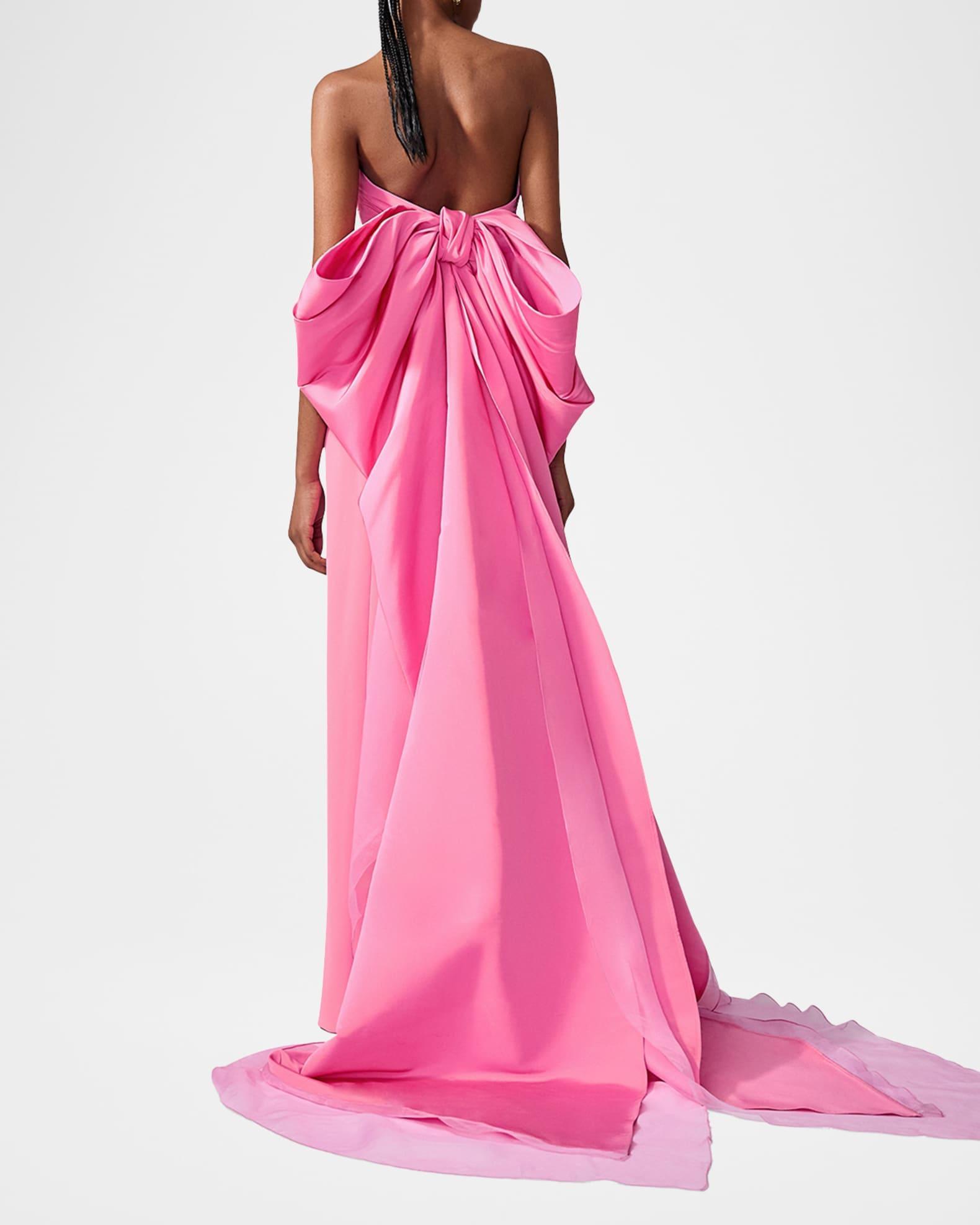 Strapless Bow-Back Column Gown Product Image