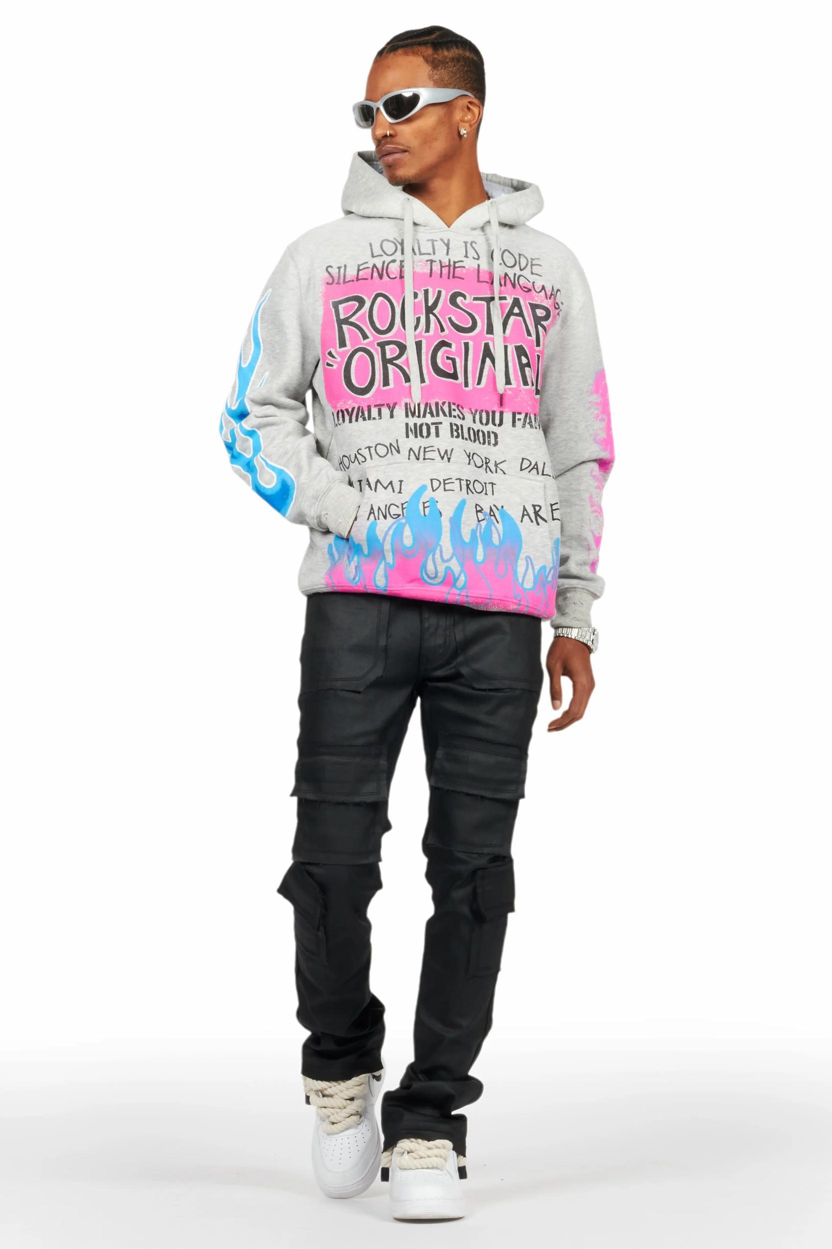 Tyrell Black Coated Stacked Flare Jean Male Product Image