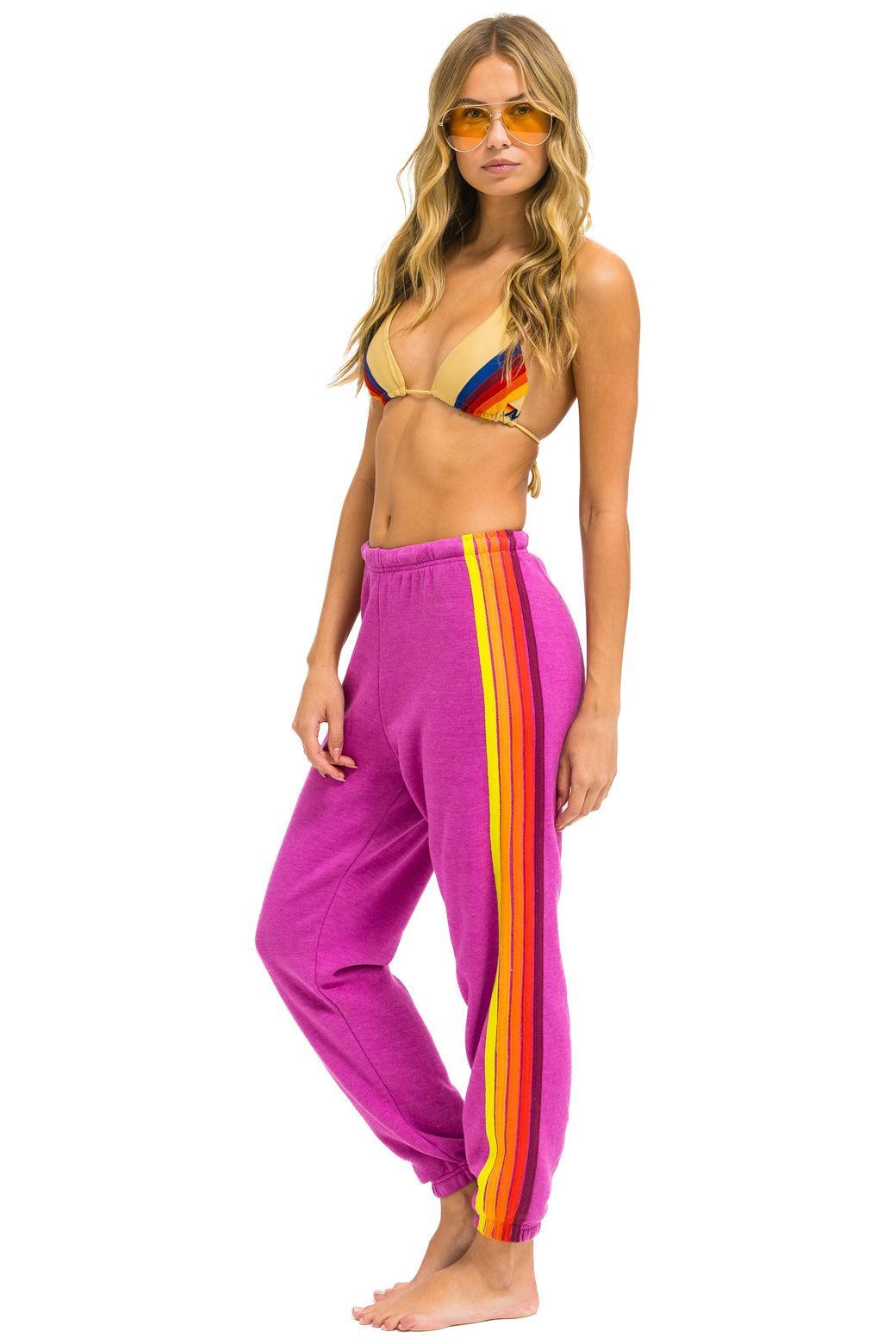 5 STRIPE SWEATPANTS - MAGENTA // ORANGE // YELLOW Female Product Image