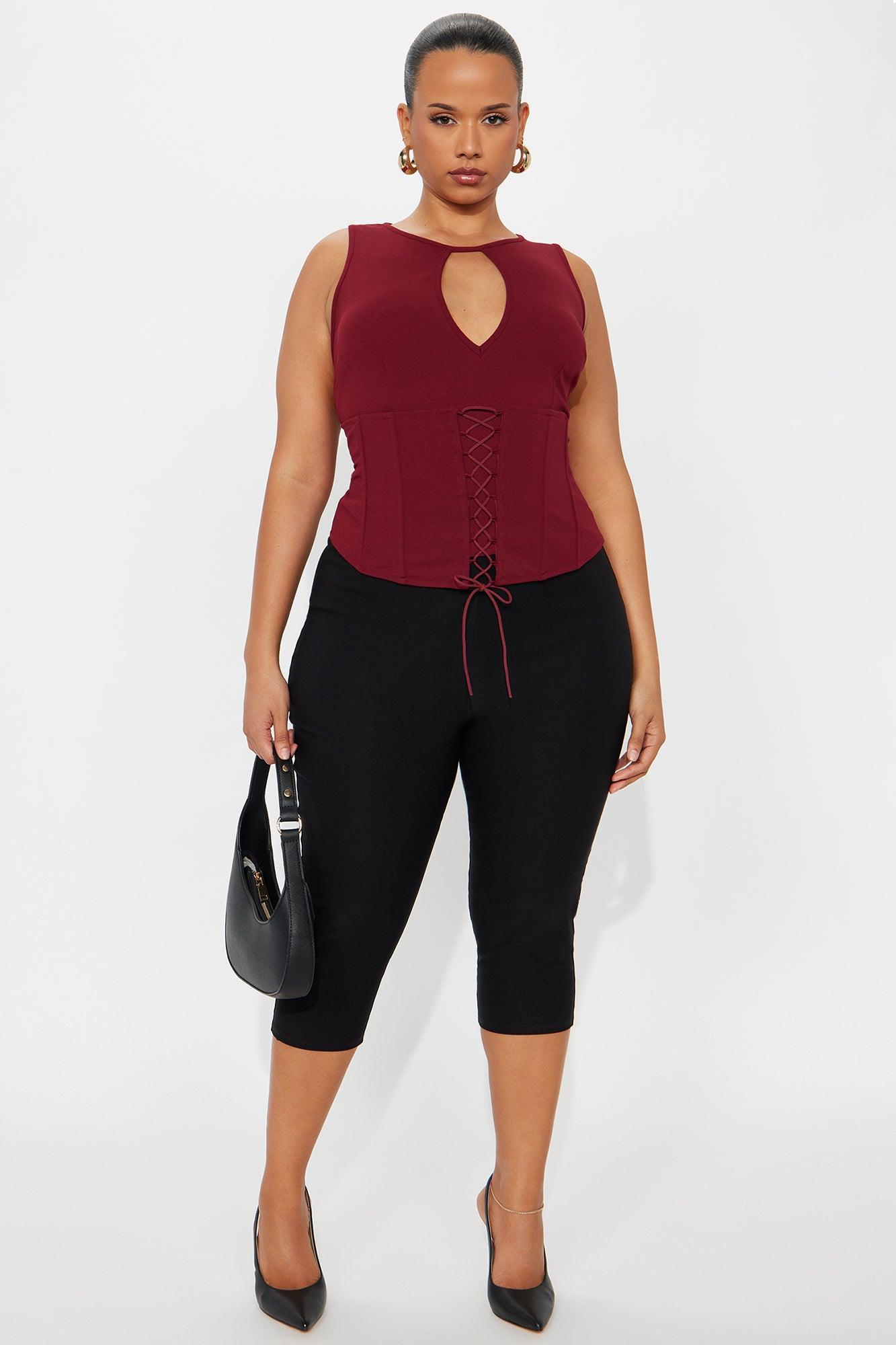 Muse Corset Waist Top - Plum Product Image