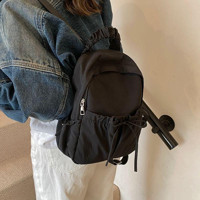 Plain Drawstring Nylon Backpack Product Image