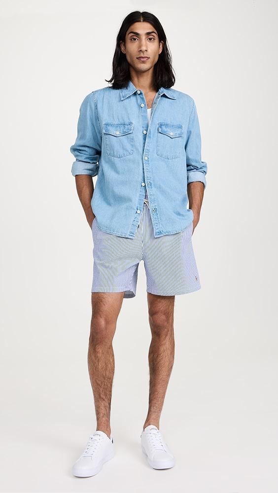 Polo Ralph Lauren Traveler Seersucker Swim Trunks 6" | Shopbop Product Image