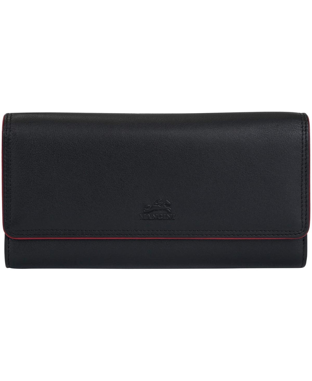 Mancini Womens Sonoma Rfid Secure Quad Fold Wallet - Red Product Image
