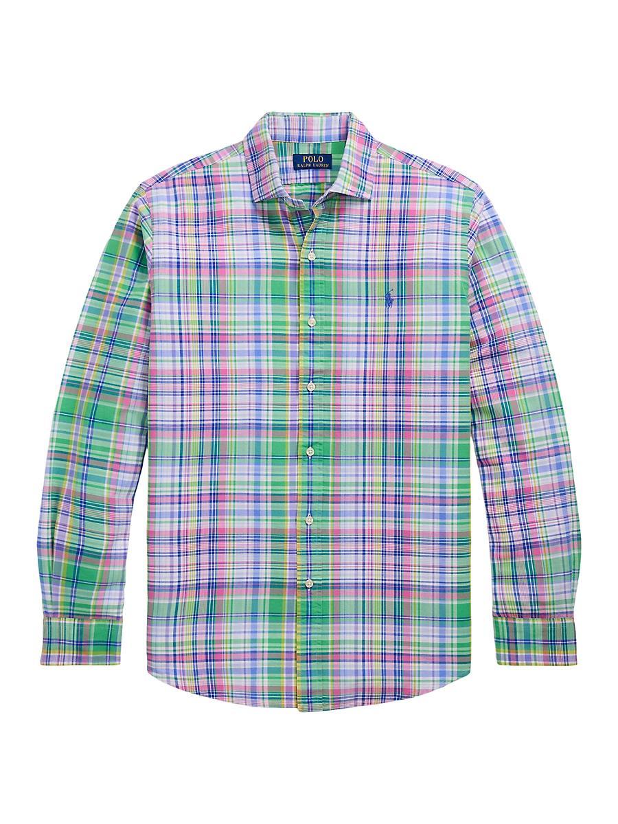 Mens Classic-Fit Plaid Oxford Shirt Product Image