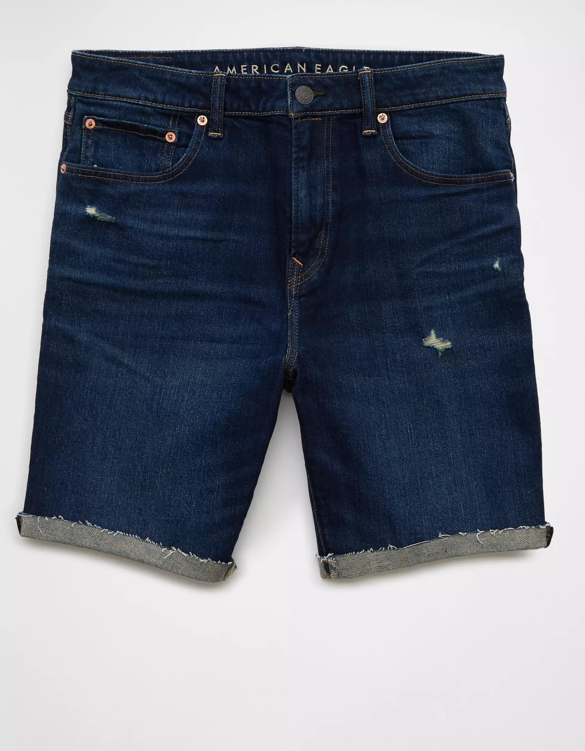 AE 9" AirFlex+ Distressed Denim Short Product Image