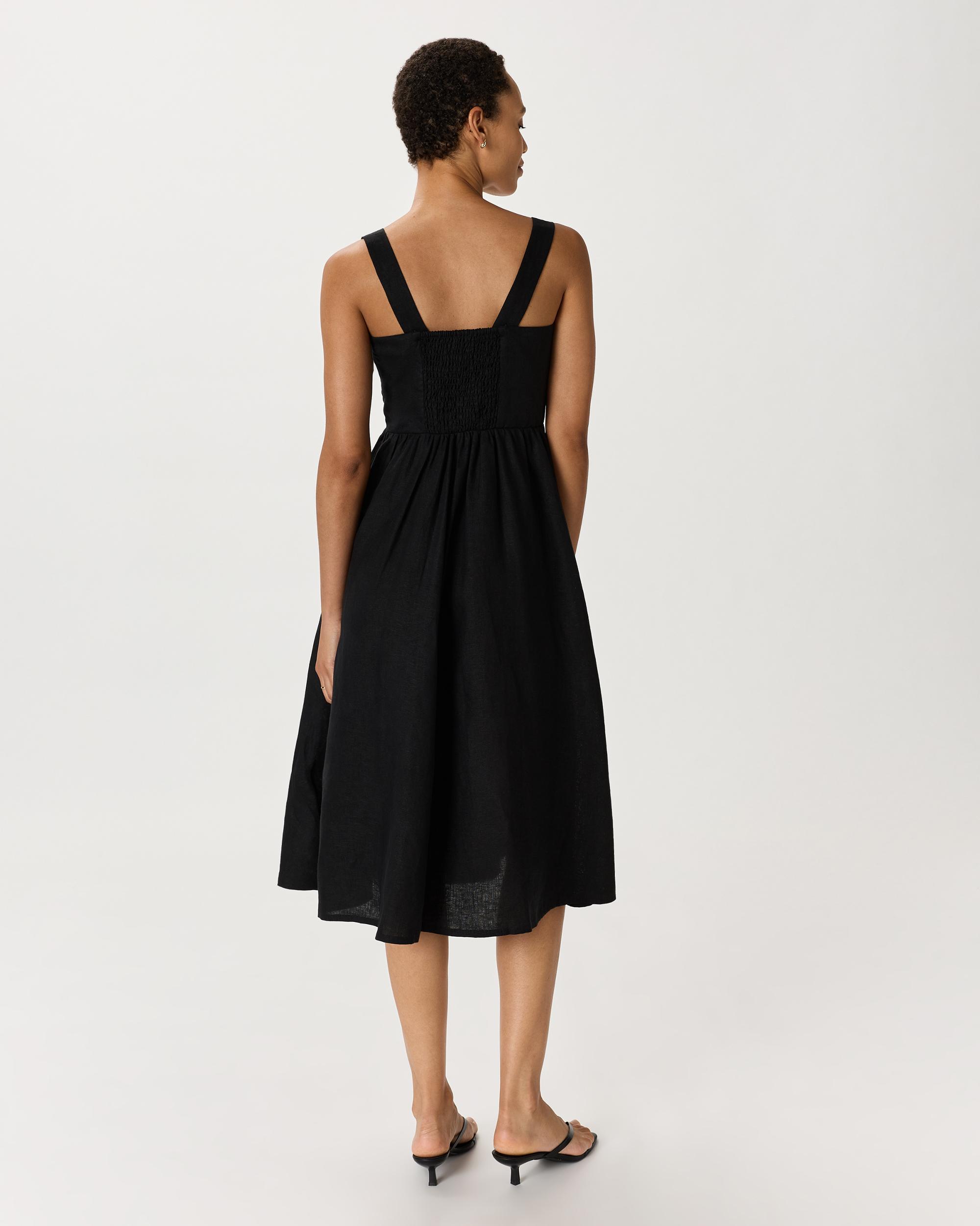 Quince | Women's 100% European Linen Fit & Flare Midi Dress Product Image