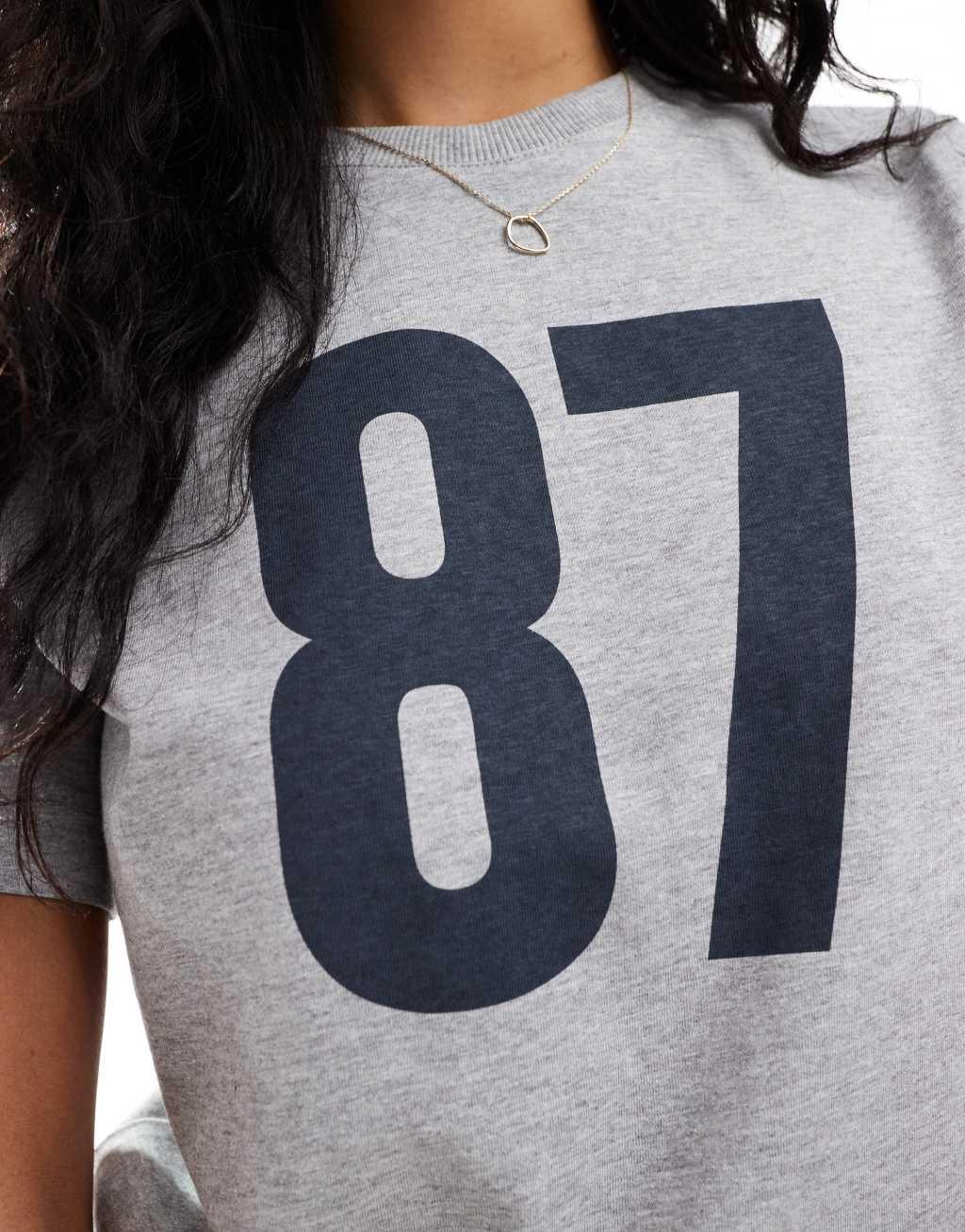 Cotton On classic tee with sporty graphic in gray Product Image