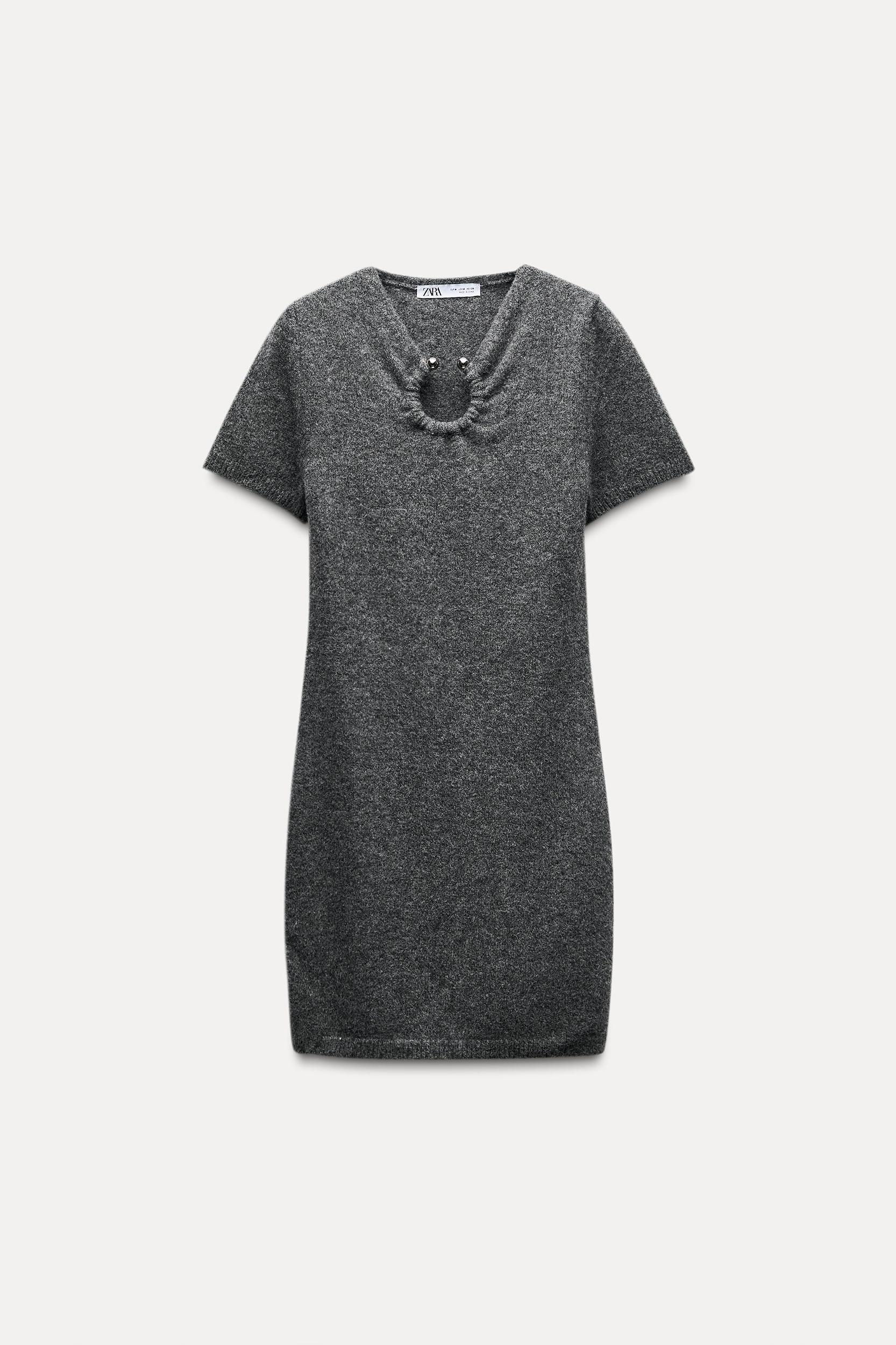 METAL APPLIQUE KNIT DRESS Product Image